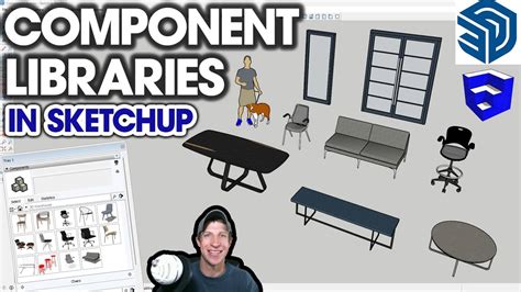 sketchup components|How to Use COMPONENT LIBRARIES Directly Inside of SketchUp!.